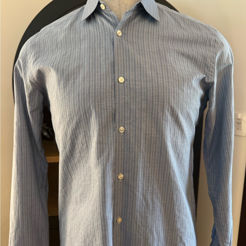 Hugo Boss Light Blue Pinstripe Dress Shirt